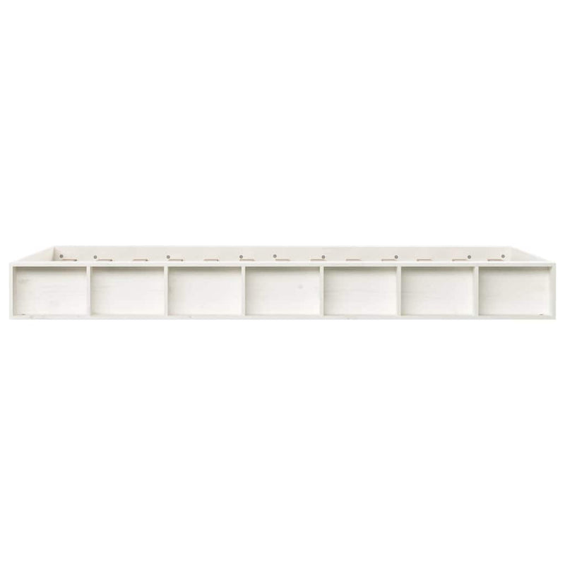 Cadru de pat single, alb, 90x190 cm, lemn masiv