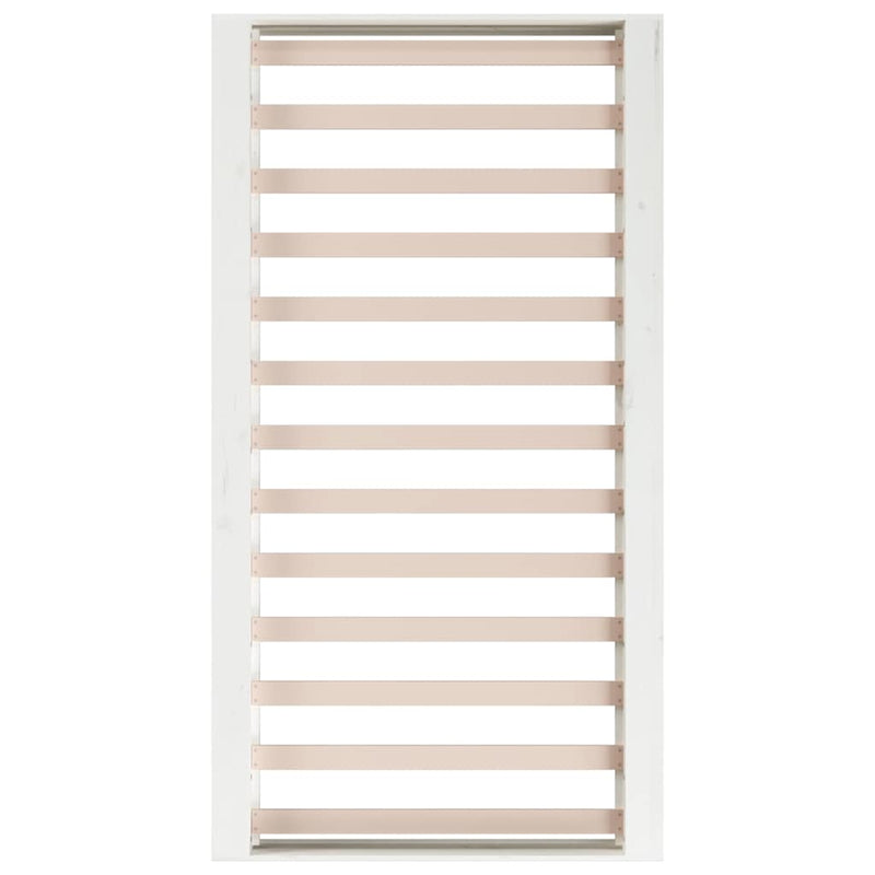 Cadru de pat single, alb, 90x190 cm, lemn masiv