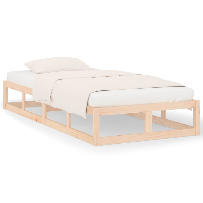 Cadru de pat mic single, 75x190 cm, lemn masiv