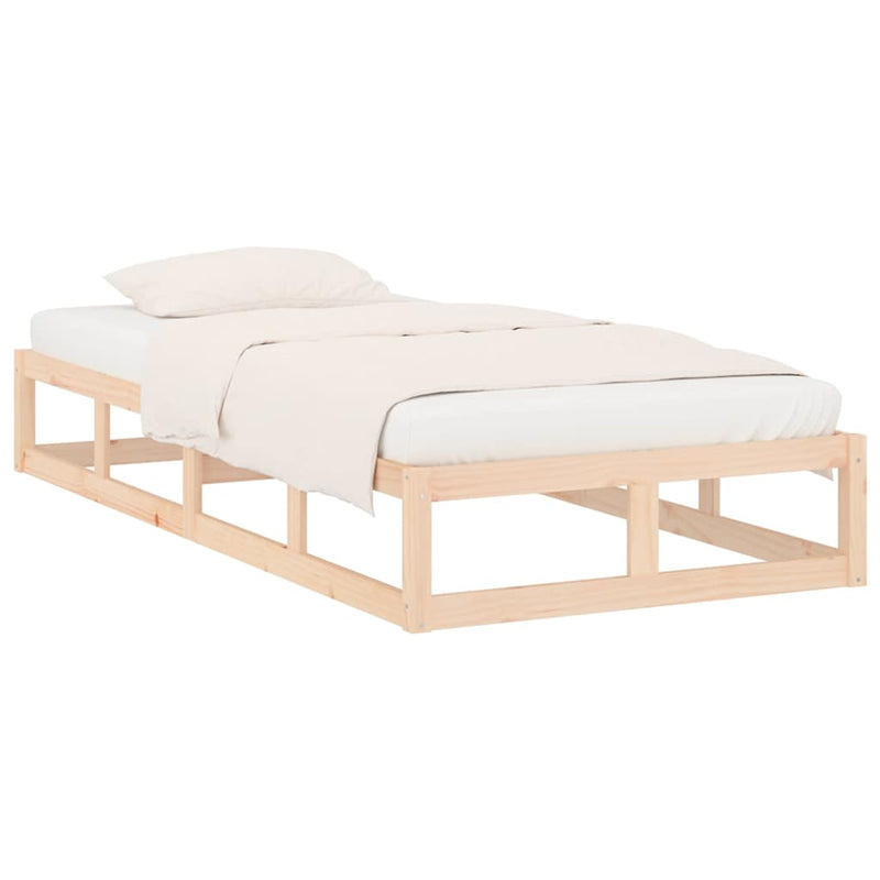 Cadru de pat mic single, 75x190 cm, lemn masiv