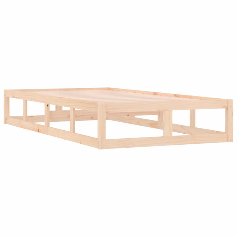 Cadru de pat mic single, 75x190 cm, lemn masiv