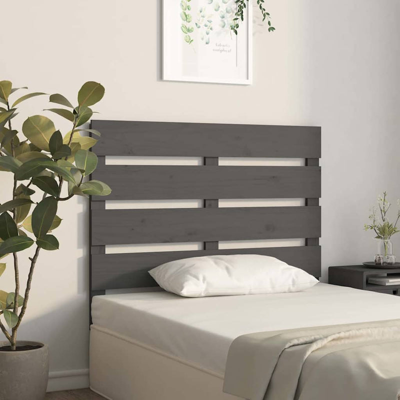 Tăblie de pat, gri, 100x3x80 cm, lemn masiv de pin