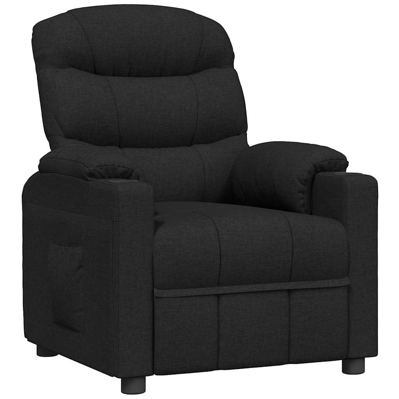 Fotoliu rabatabil, negru, material textil