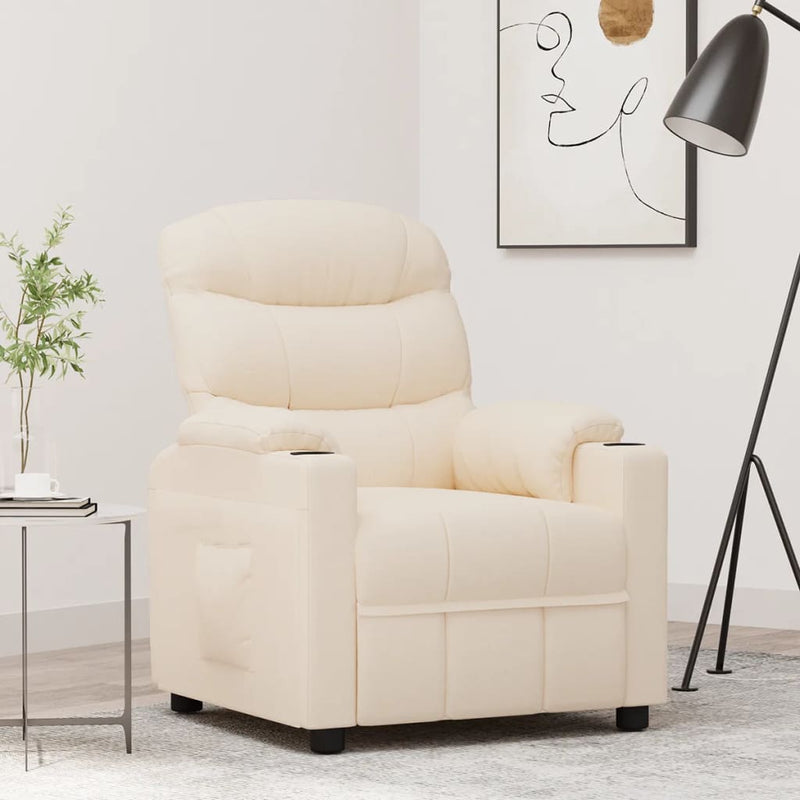Fotoliu rabatabil, crem, material textil