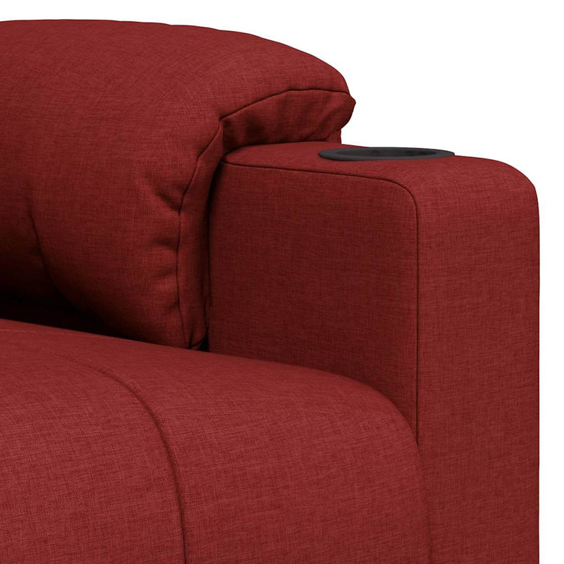 Fotoliu de masaj, roșu vin, material textil
