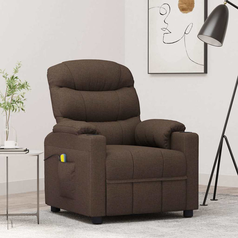 Fotoliu de masaj, maro închis, material textil