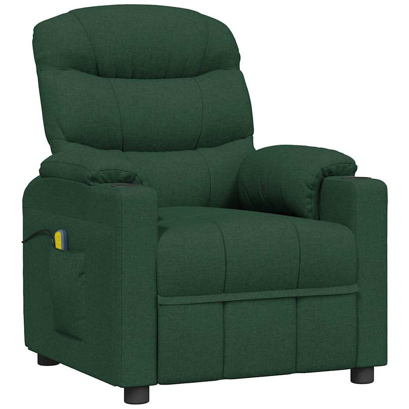 Fotoliu de masaj, verde închis, material textil