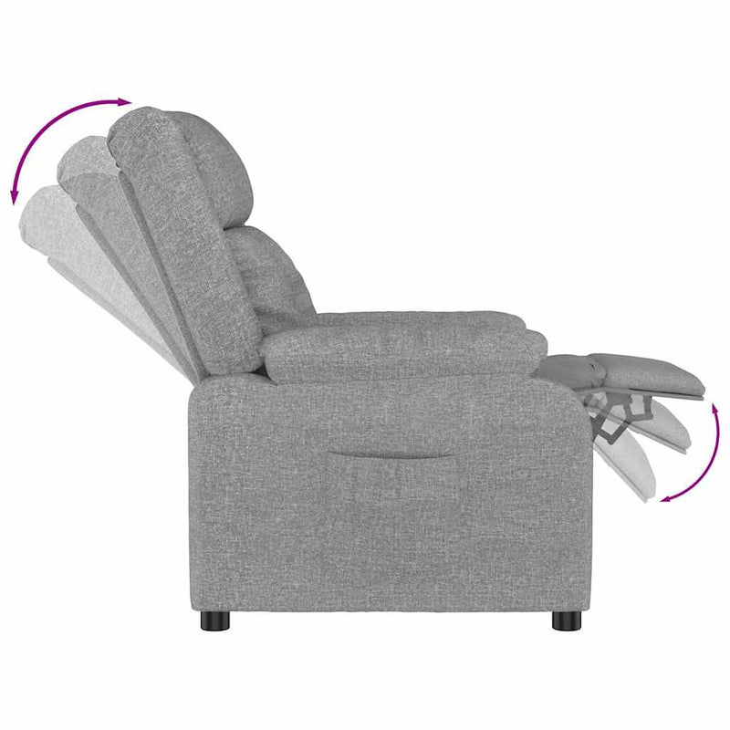 Fotoliu rabatabil, gri deschis, material textil