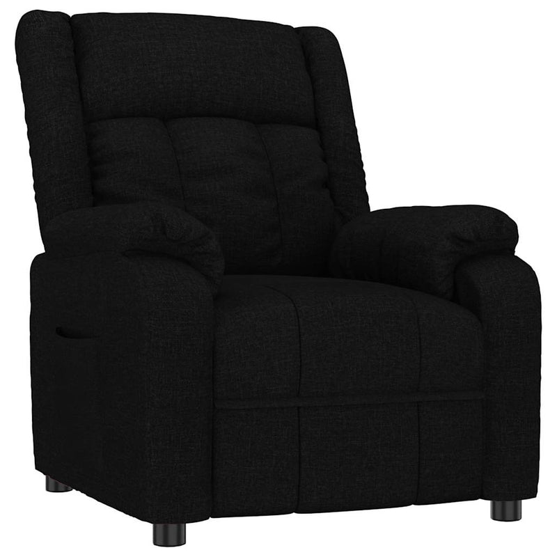Fotoliu rabatabil, negru, material textil
