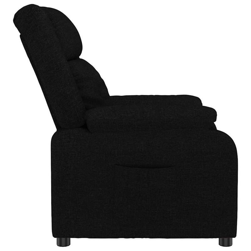 Fotoliu rabatabil, negru, material textil