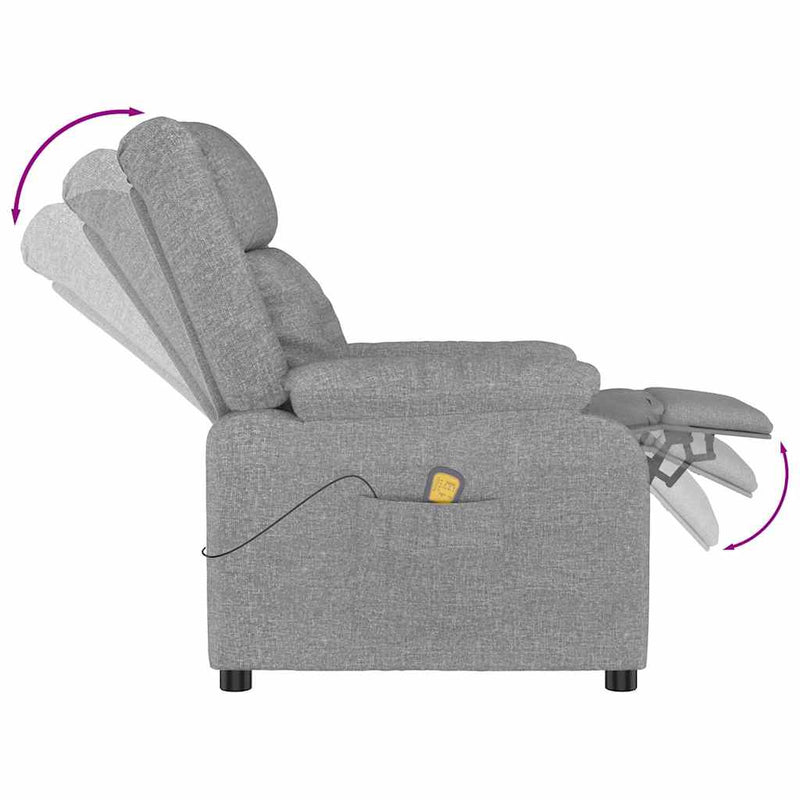 Fotoliu de masaj, gri deschis, material textil
