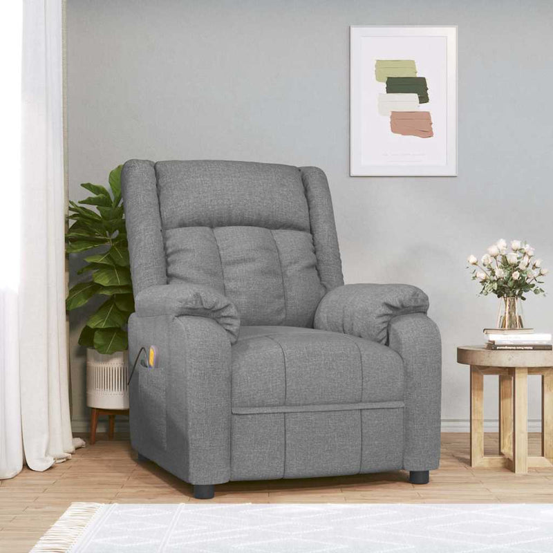 Fotoliu de masaj, gri deschis, material textil