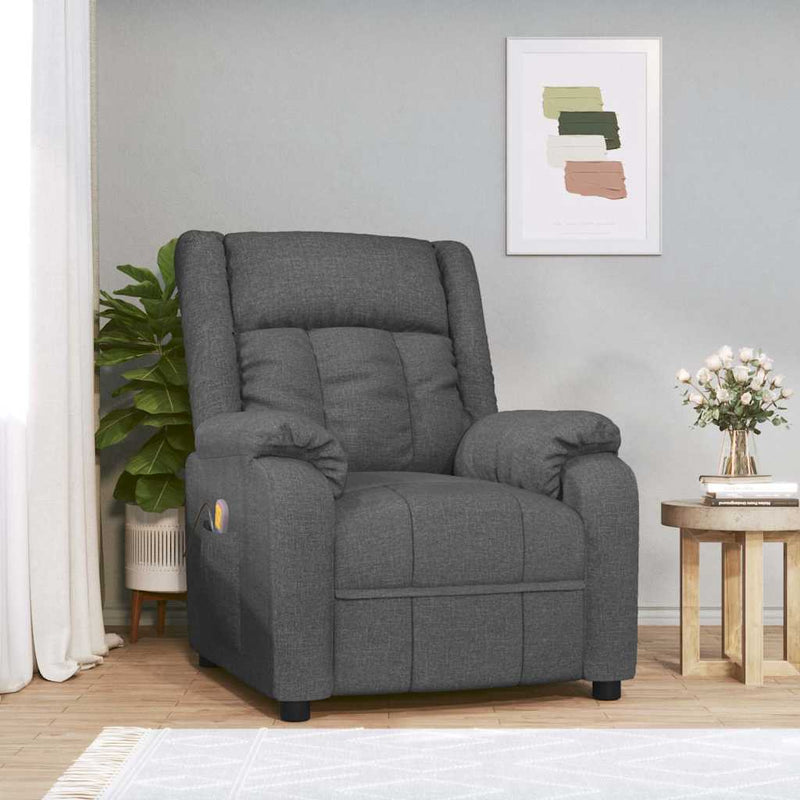 Fotoliu de masaj, gri închis, material textil