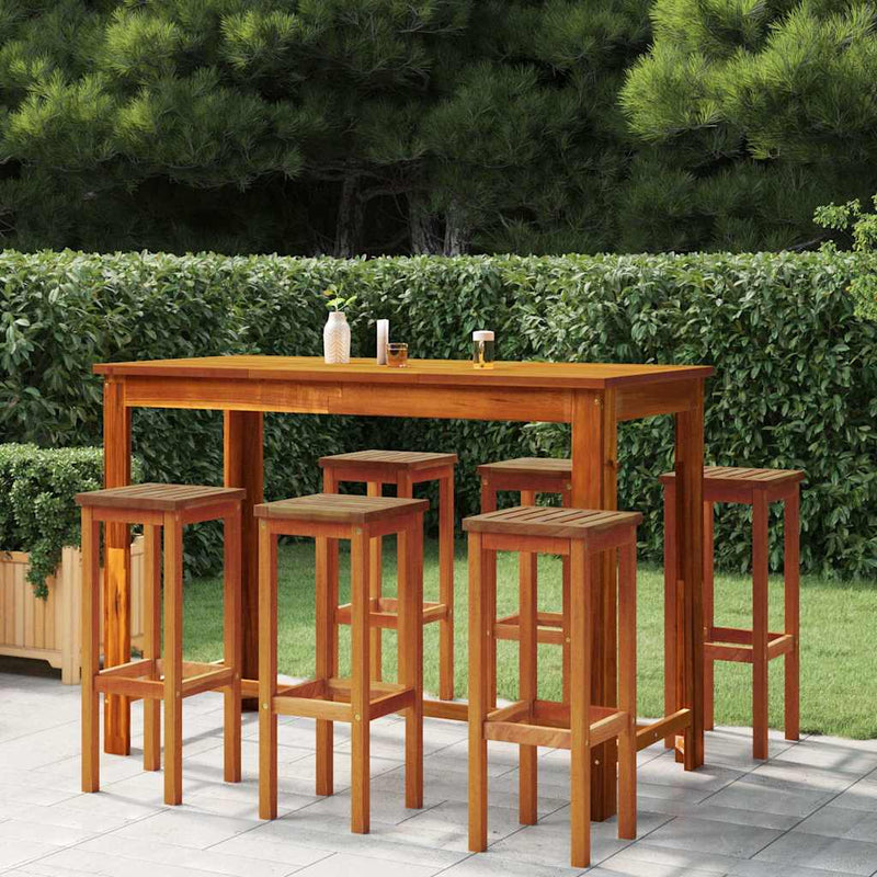 Taburete de bar, 6 buc., lemn masiv de acacia
