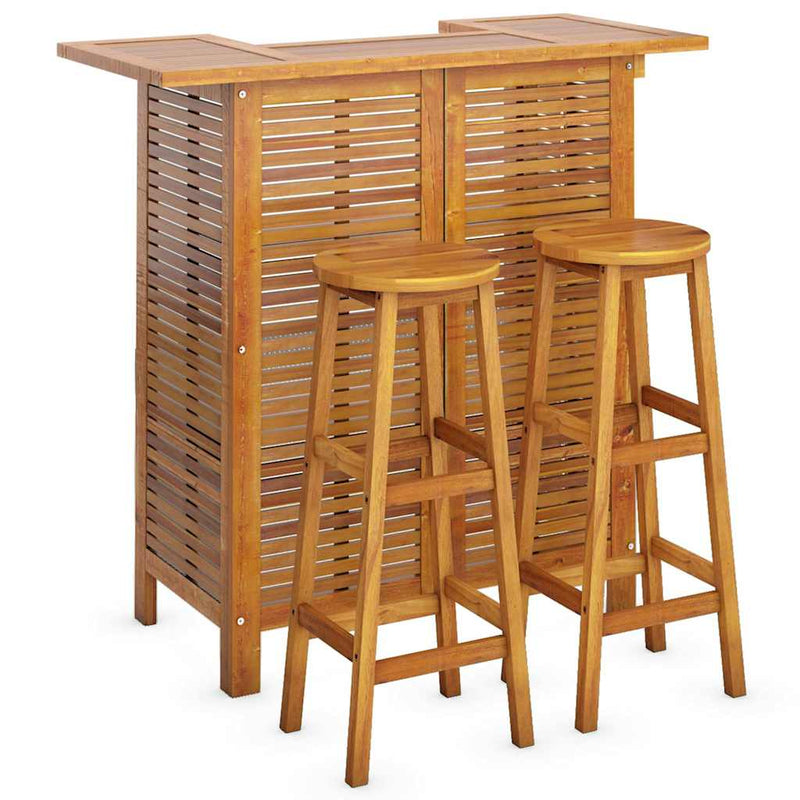 Set mobilier de bar de grădină, 3 piese, lemn masiv de acacia