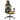 Scaun de gaming cu masaj/suport picioare negru/auriu piele eco