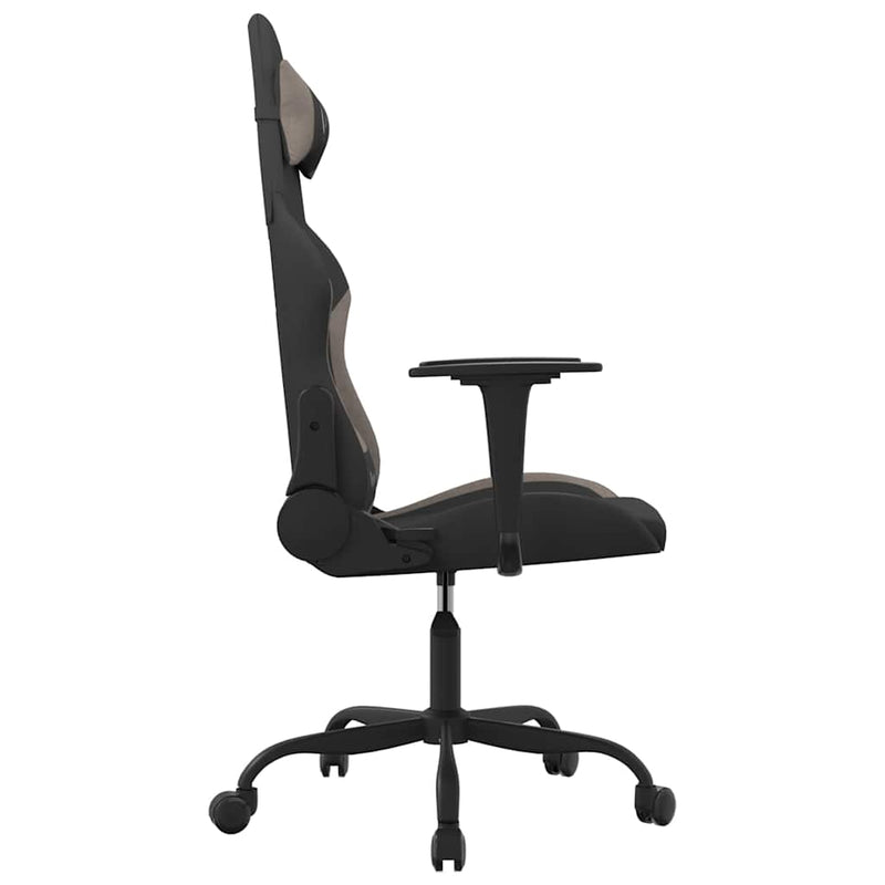 Scaun de gaming cu masaj, negru și taupe, material textil
