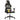 Scaun de gaming cu masaj, negru și crem, material textil