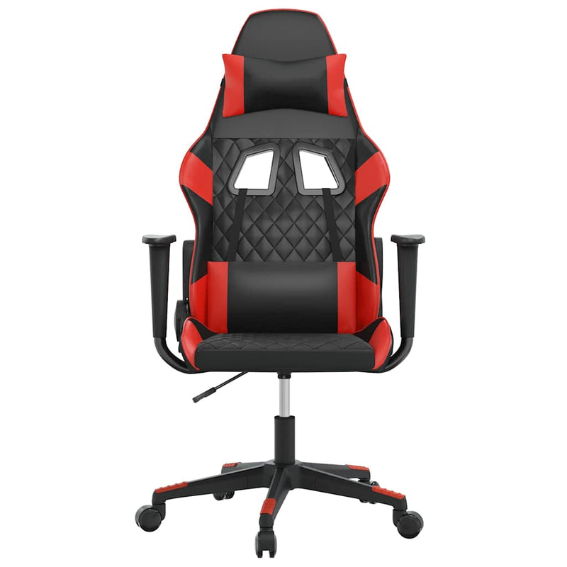 Scaun de gaming de masaj, negru și roșu, piele ecologică