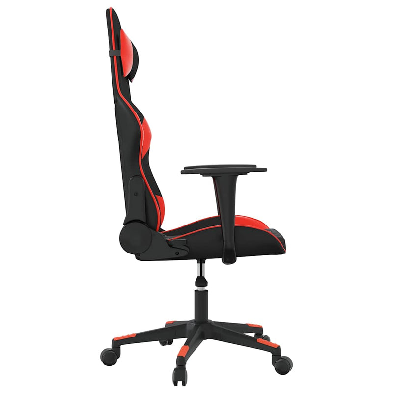 Scaun de gaming de masaj, negru și roșu, piele ecologică