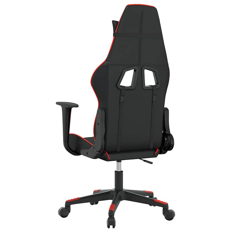 Scaun de gaming de masaj, negru și roșu, piele ecologică