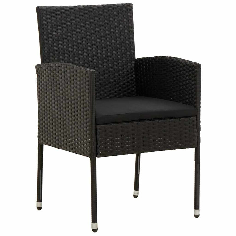 Set mobilier de exterior, 5 piese, negru, poliratan