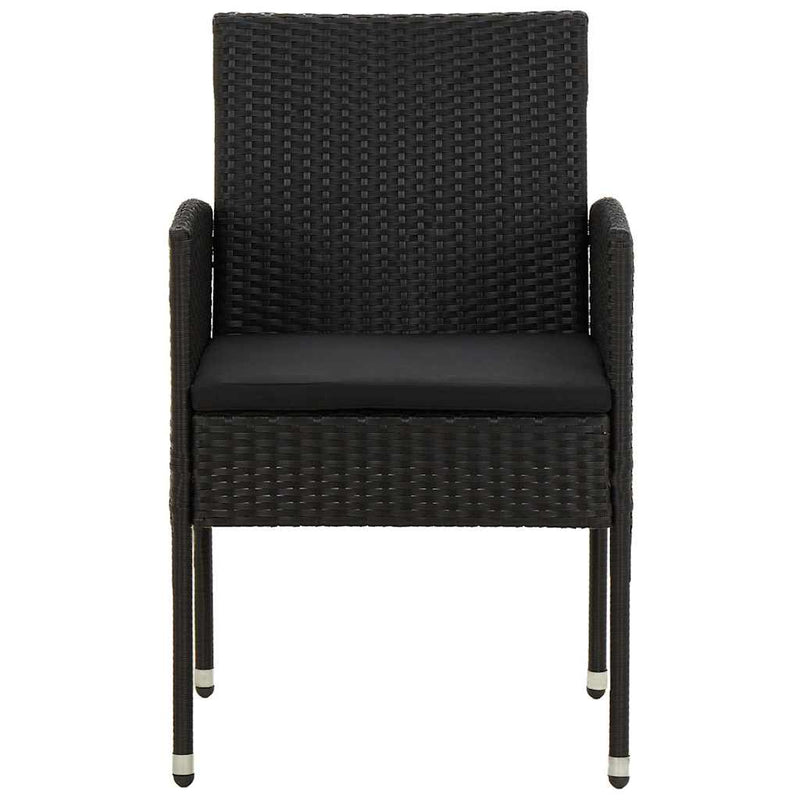 Set mobilier de exterior, 5 piese, negru, poliratan