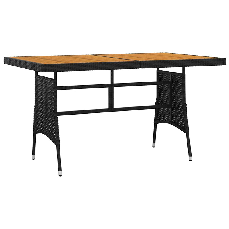 Set mobilier de exterior, 7 piese, negru, poliratan