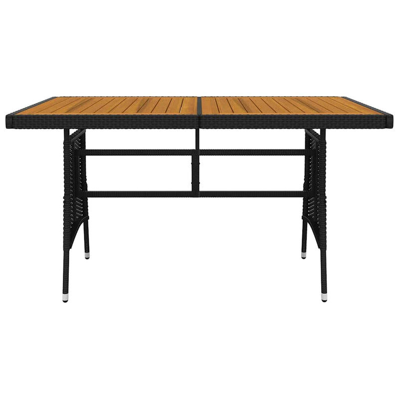 Set mobilier de exterior, 7 piese, negru, poliratan
