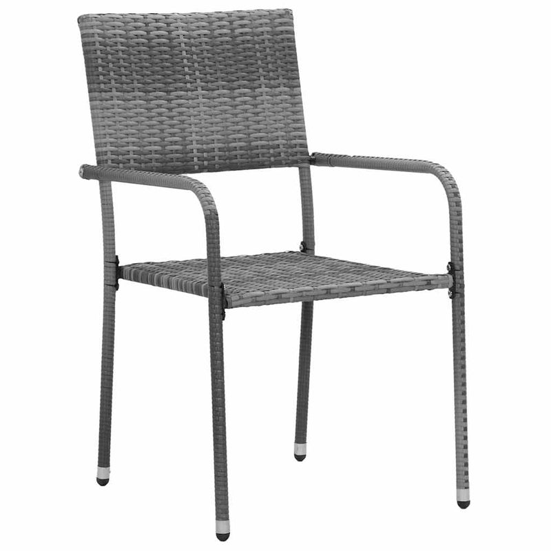 Set de mobilier de exterior, 5 piese, gri, poliratan