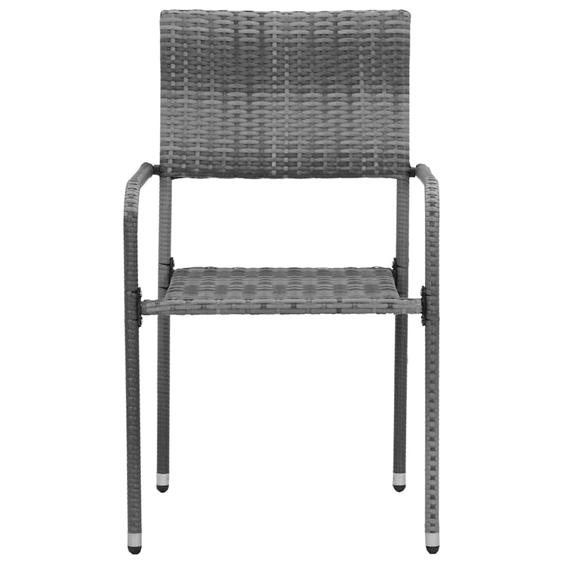 Set de mobilier de exterior, 5 piese, gri, poliratan