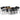 Set mobilier de exterior, 9 piese, negru, poliratan