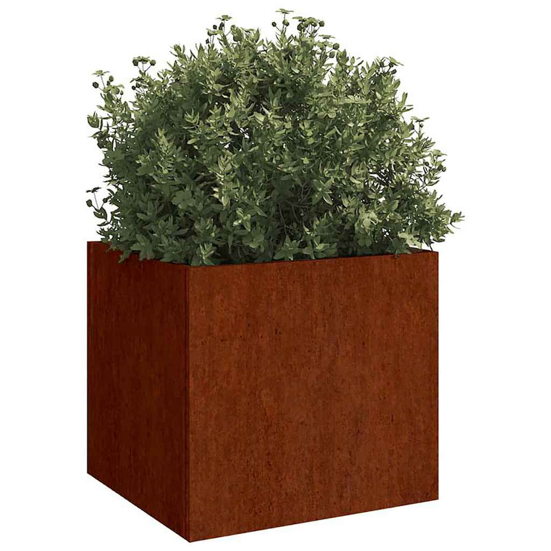 Jardiniere, 2 buc., 32x30x29 cm, oțel corten