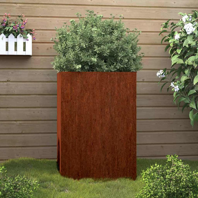 Jardinieră, 52x48x75 cm, oțel corten