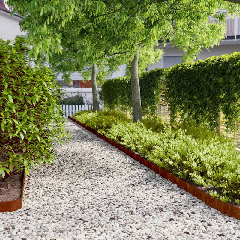 Margine pentru gazon 50 buc. 10 x 103 cm Ruginit