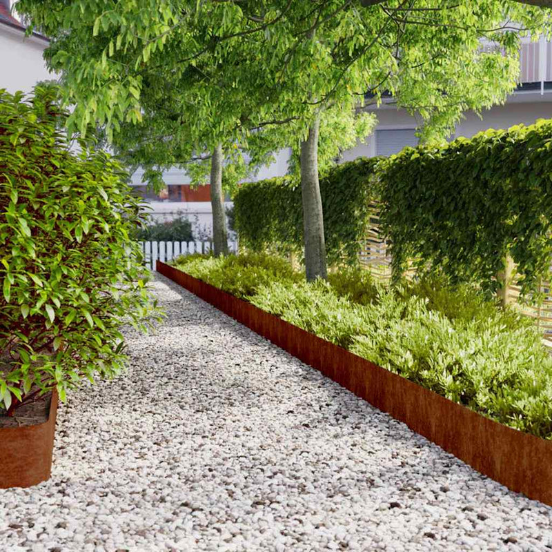 Margine pentru gazon 10 buc. 20 x 103 cm Ruginit