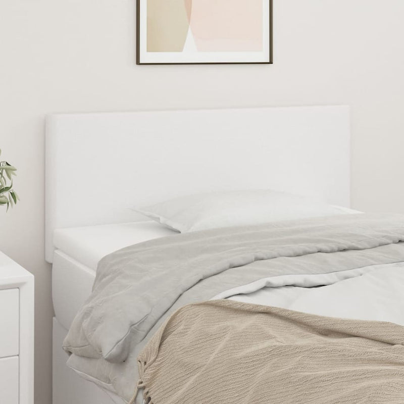 Tăblie de pat, alb, 80x5x78/88 cm, piele ecologică