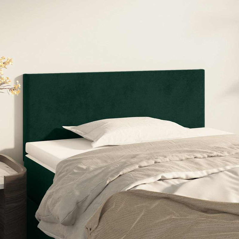 Tăblie de pat, verde închis, 80x5x78/88 cm, catifea