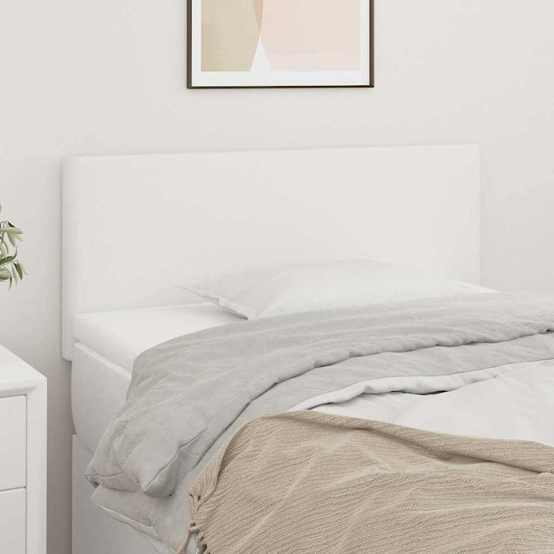 Tăblie de pat, alb, 90x5x78/88 cm, piele ecologică