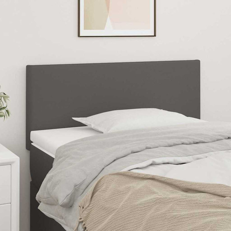 Tăblie de pat, gri, 90x5x78/88 cm, piele ecologică