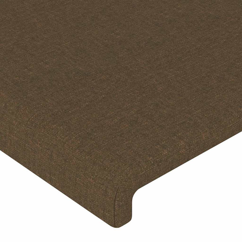 Tăblie de pat, maro închis, 100x5x78/88 cm, textil