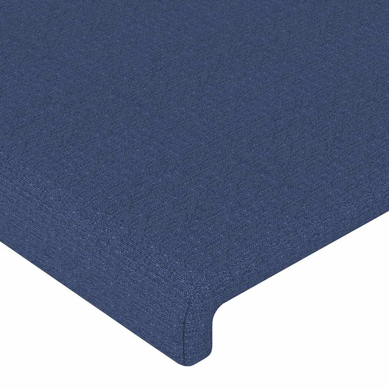 Tăblie de pat, albastru, 100x5x78/88 cm, textil