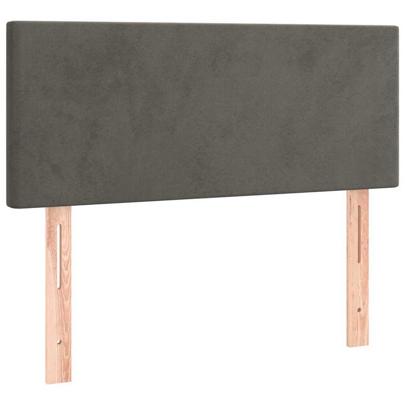 Tăblie de pat, gri închis, 100x5x78/88 cm, catifea