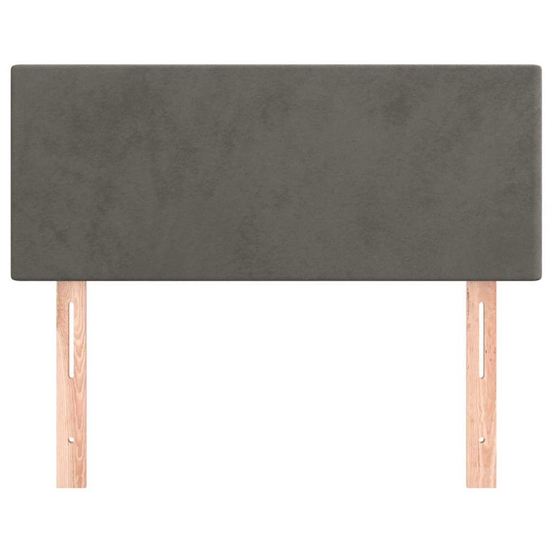 Tăblie de pat, gri închis, 100x5x78/88 cm, catifea