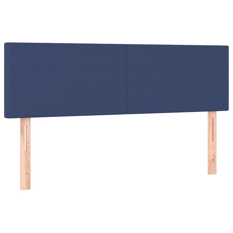 Tăblii de pat, albastru, 144x5x78/88 cm, textil