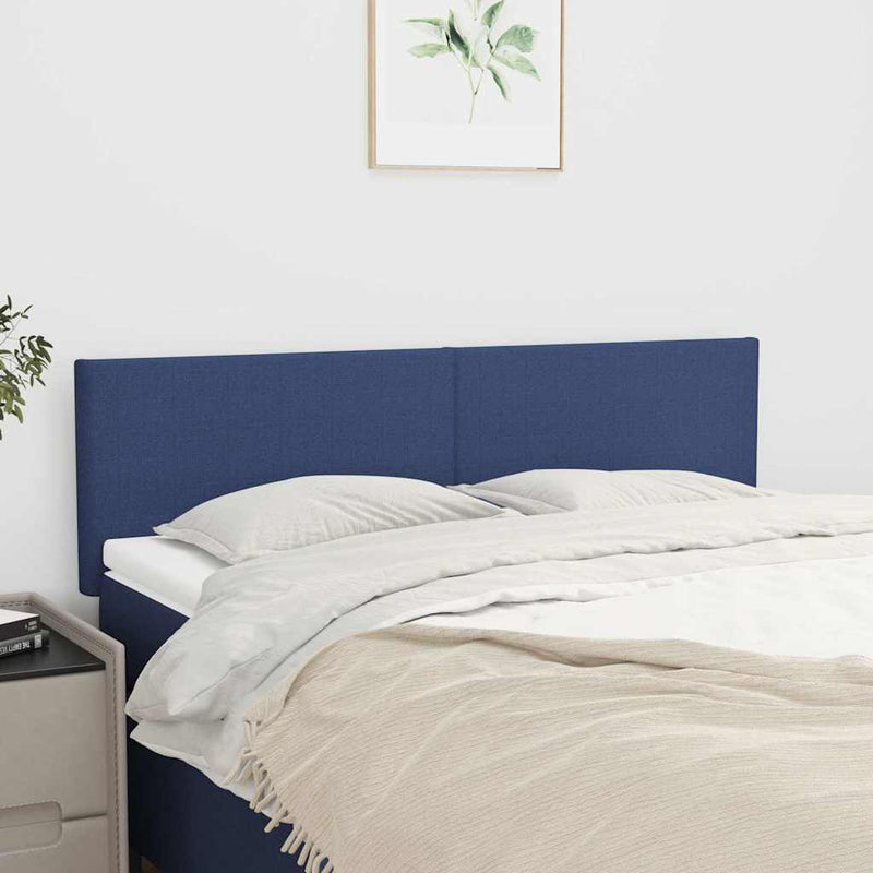 Tăblii de pat, albastru, 144x5x78/88 cm, textil