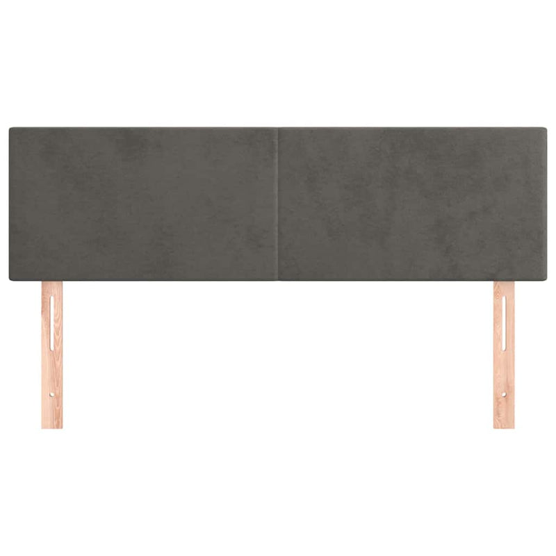 Tăblii de pat, gri închis, 144x5x78/88 cm, catifea