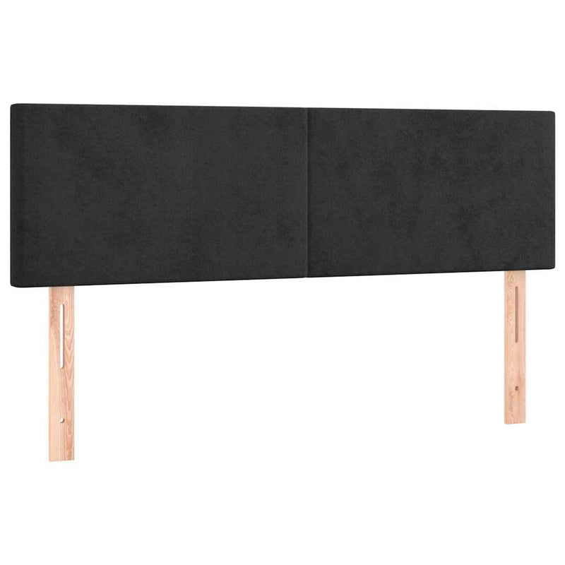 Tăblii de pat, negru, 144x5x78/88 cm, catifea