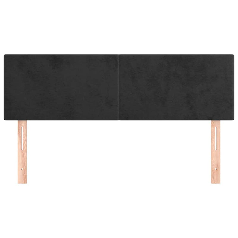 Tăblii de pat, negru, 144x5x78/88 cm, catifea
