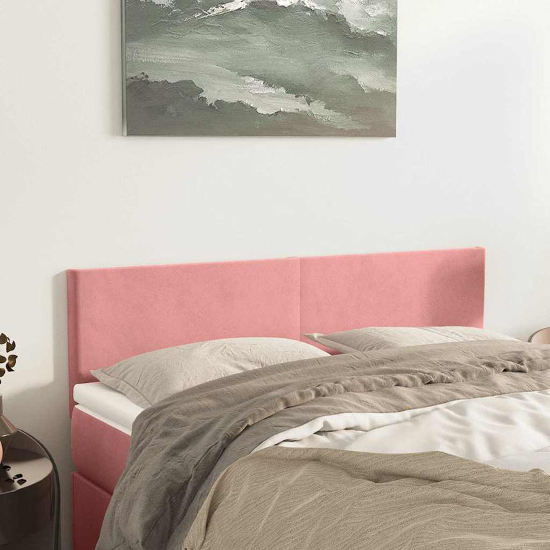Tăblii de pat, roz, 144x5x78/88 cm, catifea